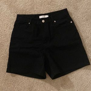 Black Cotton Shorts
